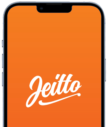 Smartphone mostrando logo do Jeitto